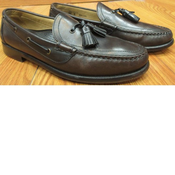 COLE HAAN LEATHER TASSEL LOAFERS SHOES DARK BROWN Sz 8 1/2 D main image 7